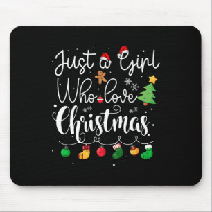 Nur ein Mädchen, das Weihnachtsbaum Rote Weihnacht Mousepad