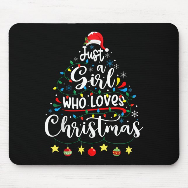Nur ein Mädchen, das Weihnachtsbaum Weihnachten Li Mousepad (Vorne)