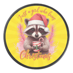 Nur ein Mädchen, das Weihnachtswaschbären liebt-71 Eishockey Puck