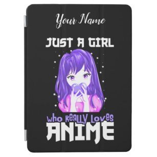 Nur ein Mädchen, das wirklich Anime im Lila Liebe iPad Air Hülle