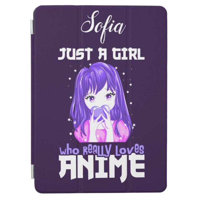 Nur ein Mädchen, das wirklich Anime im Lila Liebe iPad Air Hülle (Vorderseite)