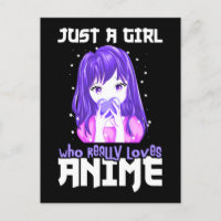 Nur ein Mädchen, das wirklich Anime im Lila Liebe