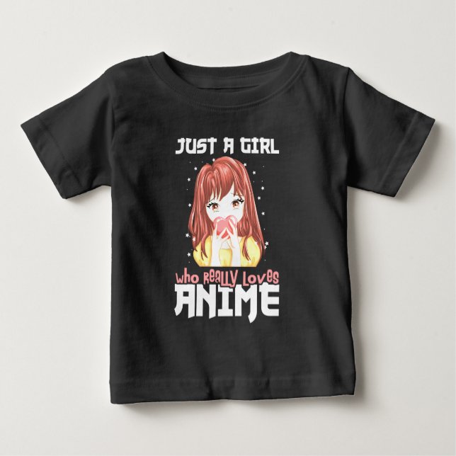 Nur ein Mädchen, das wirklich Anime Liebe Baby T-shirt (Vorderseite)