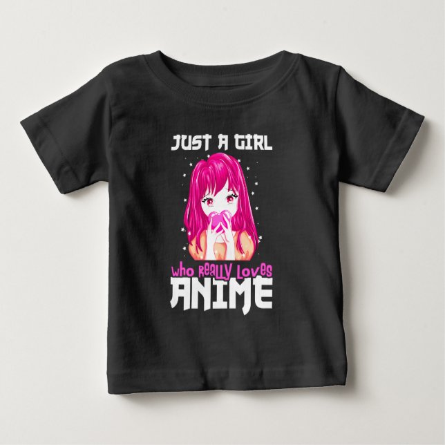 Nur ein Mädchen, das wirklich Anime Liebe Baby T-shirt (Vorderseite)
