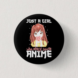 Nur ein Mädchen, das wirklich Anime Liebe Button