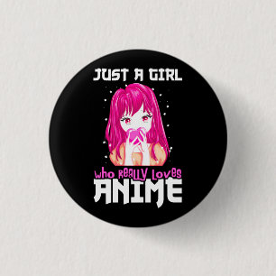 Nur ein Mädchen, das wirklich Anime Liebe Button