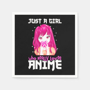 Nur ein Mädchen, das wirklich Anime Liebe Serviette