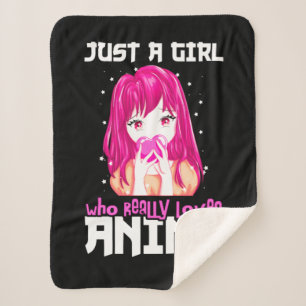 Nur ein Mädchen, das wirklich Anime Liebe Sherpadecke
