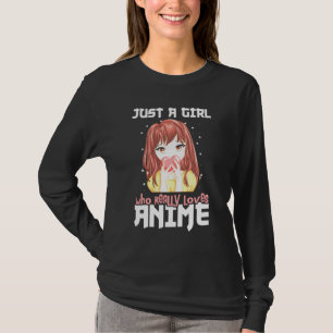Nur ein Mädchen, das wirklich Anime Liebe T-Shirt