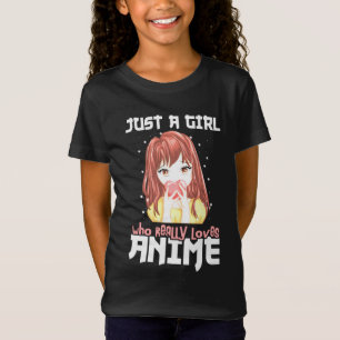 Nur ein Mädchen, das wirklich Anime Liebe T-Shirt