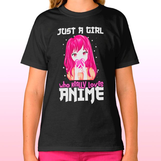 Nur ein Mädchen, das wirklich Anime Liebe T-Shirt (Von Creator hochgeladen)