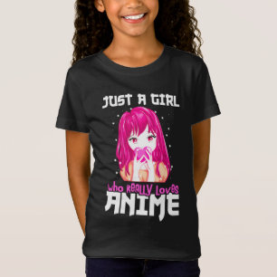 Nur ein Mädchen, das wirklich Anime Liebe T-Shirt
