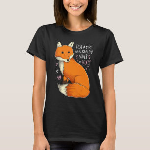 Nur ein Mädchen, das wirklich Lieben Füchse Niedli T-Shirt