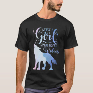 Nur ein Mädchen, das Wolf liebt, lustiger Wolf Lie T-Shirt