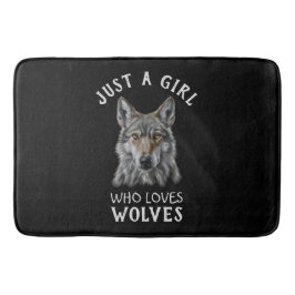 Nur ein Mädchen, das Wölfe Liebe Badematte
