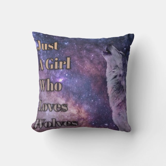 Nur ein Mädchen, das Wölfe Liebe, der Wilde Wolf l Kissen (Vorderseite)