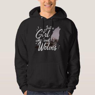 Nur ein Mädchen, das Wölfe Liebe Hoodie
