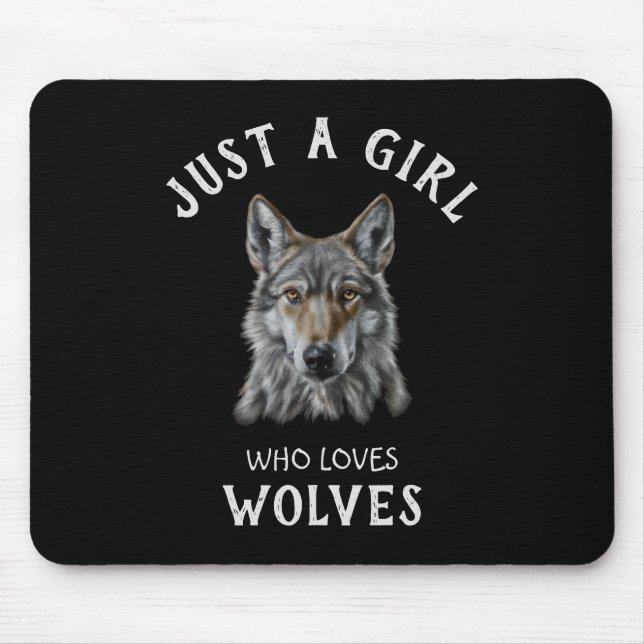 Nur ein Mädchen, das Wölfe Liebe Mousepad (Vorne)