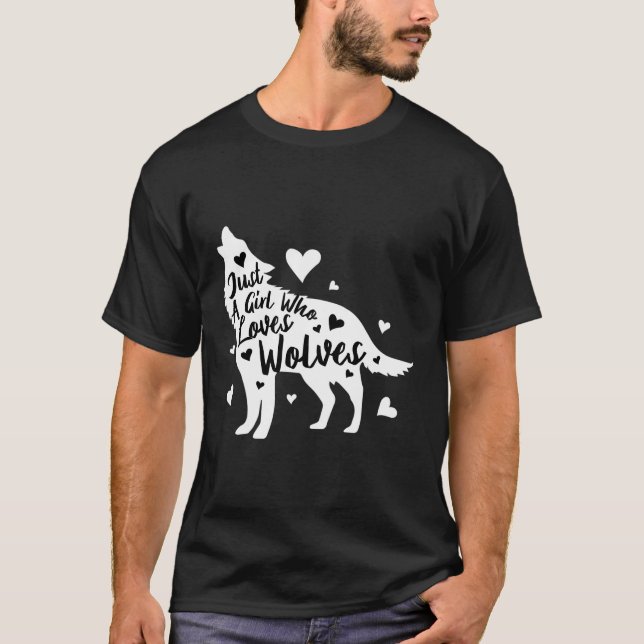 Nur ein Mädchen, das Wölfe Liebe T-Shirt (Vorderseite)