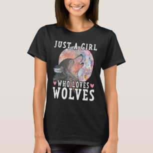 Nur ein Mädchen, das Wölfe Liebe Tierwolf T-Shirt