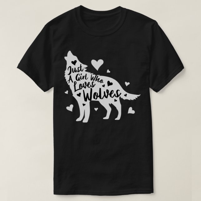 Nur ein Mädchen, das Wölfe Lieben Pullover (Design vorne)