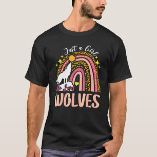 Nur ein Mädchen, das Wölfe Lieben Rainbow Leopard T-Shirt