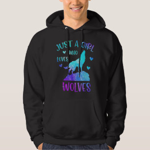 Nur ein Mädchen, das Wölfe Lieben Regenbogen Gesch Hoodie