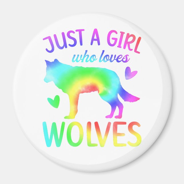 Nur ein Mädchen, das Wölfe Lieben Wasserfarbe, Was Magnet (Vorne)