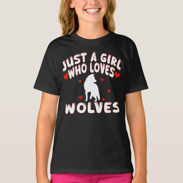 Nur ein Mädchen, das Wölfe liebt T-Shirt (Vorderseite)