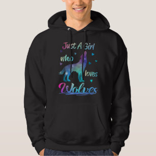 Nur ein Mädchen, das Wölfe liebt Tier Hoodie