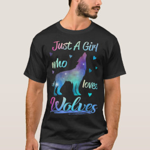 Nur ein Mädchen das Wölfe liebt Tier T-Shirt