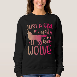 Nur ein Mädchen, das Wölfe liebt Wasserfarbe Süßer Sweatshirt