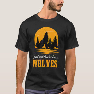 Nur ein Mädchen, das Wölfe liebt Wildtiere Heu T-Shirt
