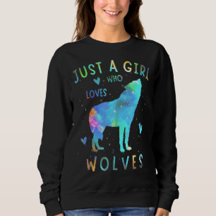 Nur ein Mädchen, das Wölfe Watercolor Lieben Niedl Sweatshirt