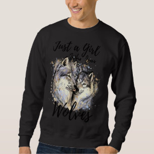 Nur ein Mädchen, das Wölfe Watercolor Lieben Niedl Sweatshirt