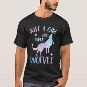 Nur ein Mädchen, das Wölfe Watercolor Lieben Niedl T-Shirt