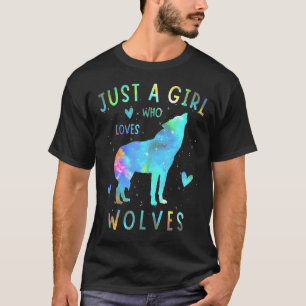 Nur ein Mädchen, das Wölfe Watercolor Lieben Niedl T-Shirt