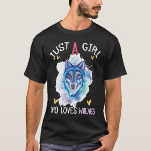 Nur ein Mädchen, das Wolfen Liebe, die Niedliche W T-Shirt