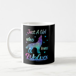 Nur ein Mädchen, das Wolfen Niedliche Wolf-Silhoue Kaffeetasse