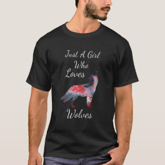 Nur ein Mädchen, das Wolfen Niedlichen Wolf 1 Lieb T-Shirt