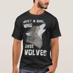 Nur ein Mädchen, das Wolves Liebe Gefärbte Krawatt T-Shirt