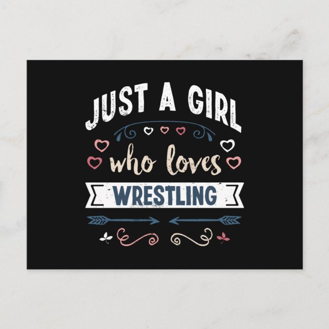 Nur ein Mädchen, das Wrestling Liebe Funny Gifts Postkarte (Vorderseite)