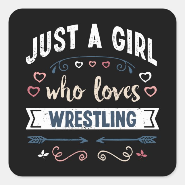 Nur ein Mädchen, das Wrestling Liebe Funny Gifts Quadratischer Aufkleber (Vorderseite)