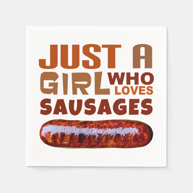 Nur ein Mädchen, das Würstchen Liebe Serviette (Vorderseite)