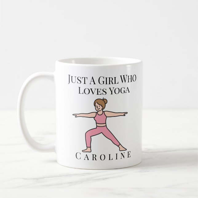 Nur ein Mädchen, das Yoga Liebe Kaffeetasse (Links)