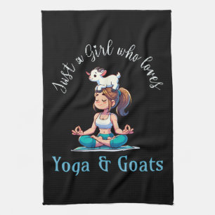 Nur ein Mädchen, das Yoga und Ziegen liebt Geschirrtuch