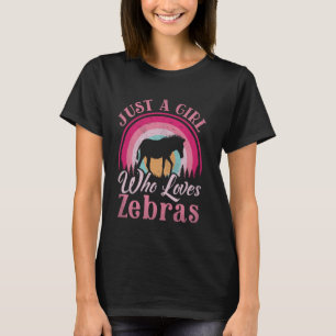 Nur ein Mädchen, das Zebras Frauen Mädchen Vintage T-Shirt