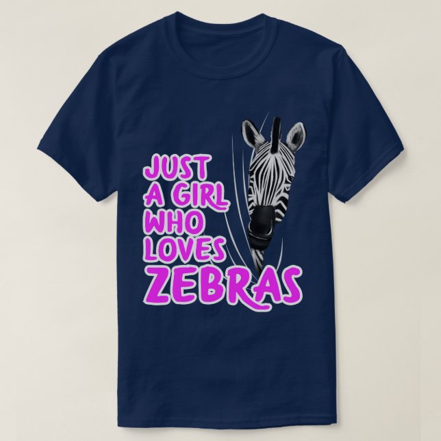 Nur ein Mädchen, das Zebras Lieben T-Shirt (Design vorne)