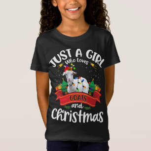 Nur ein Mädchen, das Ziegen und Weihnachten Weihna T-Shirt