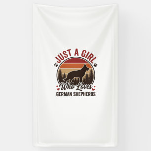 Nur ein Mädchen Deutscher Schäferhund Vintage Hund Banner